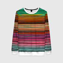 Женский свитшот Multicolored thin stripes Разноцветные полосы