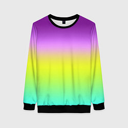 Свитшот женский Multicolored Ombre gradient, цвет: 3D-черный
