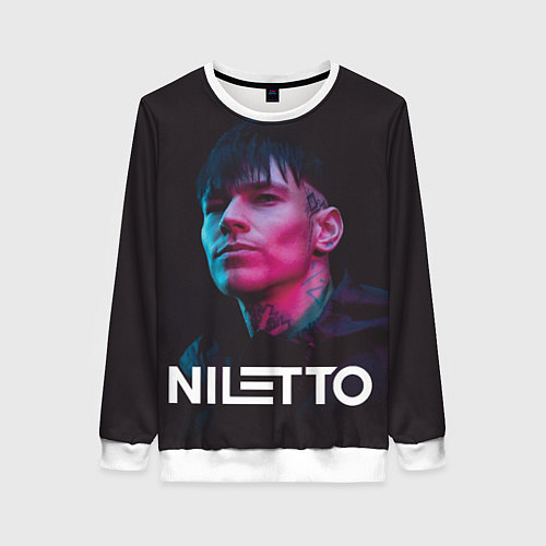 Женский свитшот Нилетто - портрет / 3D-Белый – фото 1
