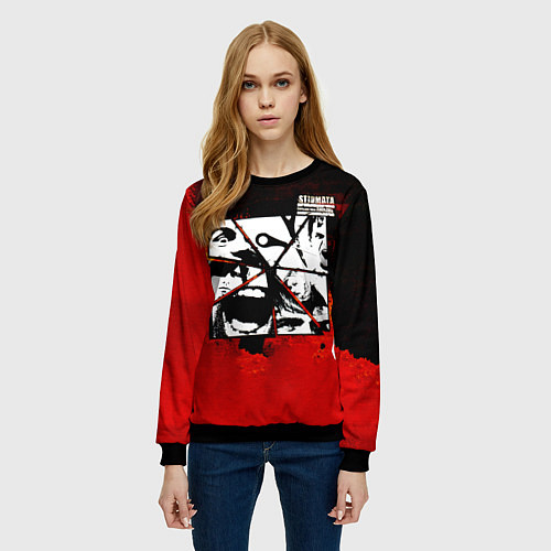 Женский свитшот Больше чем любовь - Stigmata / 3D-Черный – фото 3