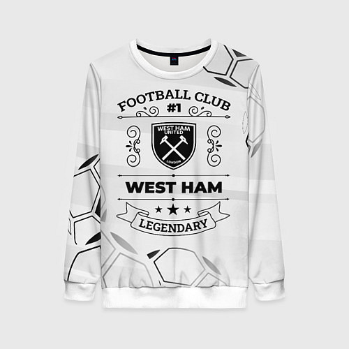 Женский свитшот West Ham Football Club Number 1 Legendary / 3D-Белый – фото 1