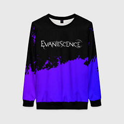 Свитшот женский Evanescence Purple Grunge, цвет: 3D-черный