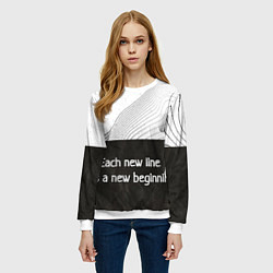 Свитшот женский Линии жизни Life lines, цвет: 3D-белый — фото 2