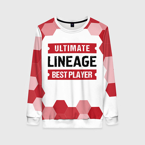 Женский свитшот Lineage: красные таблички Best Player и Ultimate / 3D-Белый – фото 1