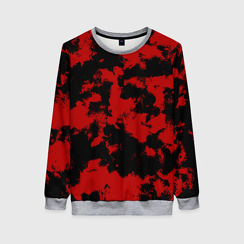 Женский свитшот Черно-красная абстракция / 3D-Меланж – фото 1