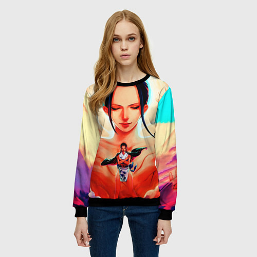 Женский свитшот НИКО РОБИН ВАН ПИС / 3D-Черный – фото 3