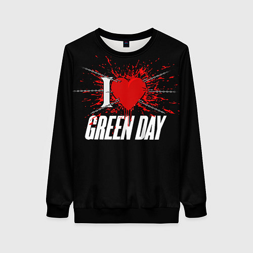 Женский свитшот Green Day Сердце / 3D-Черный – фото 1