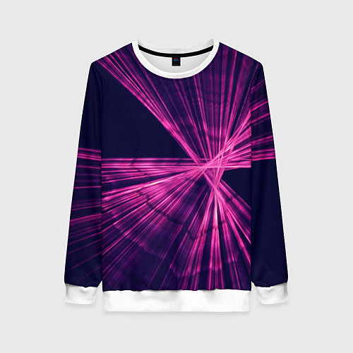 Женский свитшот Неоновое множество лучей - Розовый / 3D-Белый – фото 1