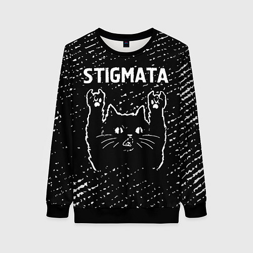 Женский свитшот Группа Stigmata и Рок Кот / 3D-Черный – фото 1