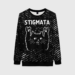 Свитшот женский Группа Stigmata и Рок Кот, цвет: 3D-черный