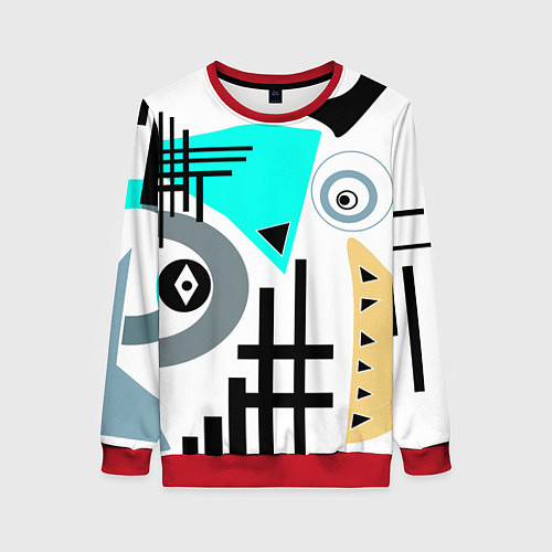 Женский свитшот Абстрактный современный дизайн / 3D-Красный – фото 1