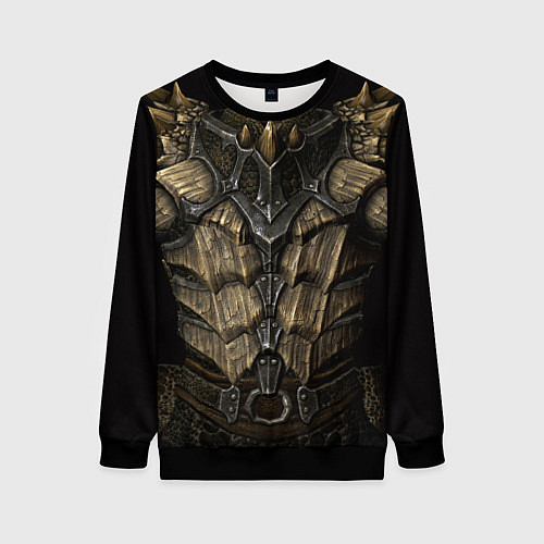 Женский свитшот Драконья чешуйчатая броня из SKYRIM / 3D-Черный – фото 1