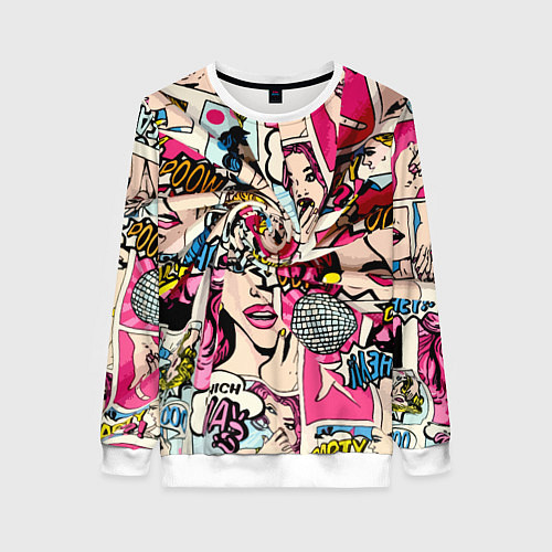 Женский свитшот Twisted pop atr pattern / 3D-Белый – фото 1