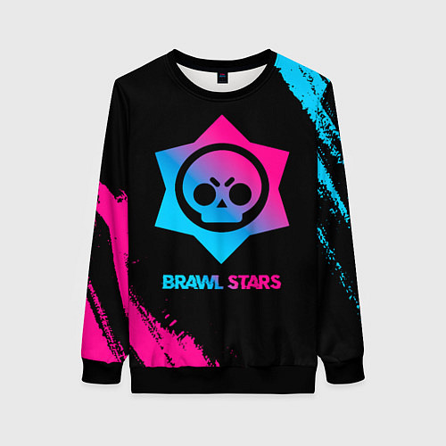 Женский свитшот Brawl Stars Neon Gradient / 3D-Черный – фото 1