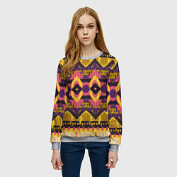 Свитшот женский Африканский узор орнамент из шерсти Africa Wool Pa, цвет: 3D-меланж — фото 2