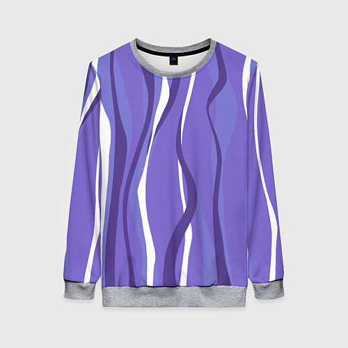 Женский свитшот Very peri волны / 3D-Меланж – фото 1