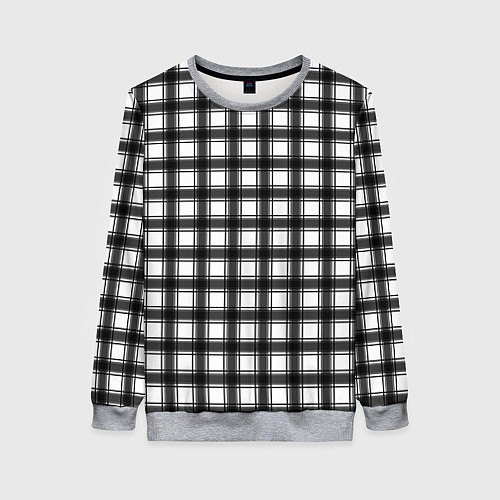 Женский свитшот Black and white trendy checkered pattern / 3D-Меланж – фото 1