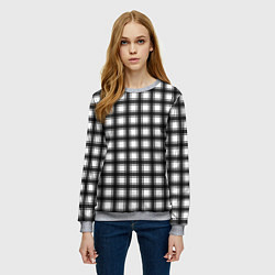 Свитшот женский Black and white trendy checkered pattern, цвет: 3D-меланж — фото 2