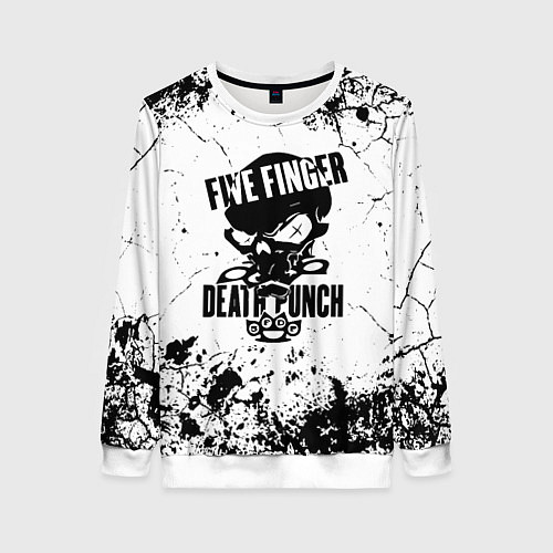 Женский свитшот Five Finger Death Punch - мелкие трещины / 3D-Белый – фото 1