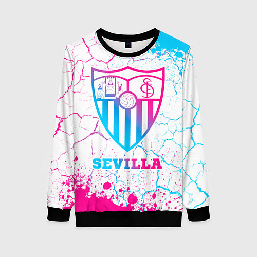 Женский свитшот Sevilla FC Neon Gradient / 3D-Черный – фото 1