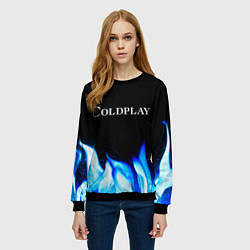 Свитшот женский Coldplay Blue Fire, цвет: 3D-черный — фото 2