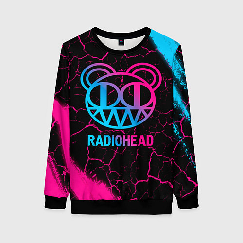 Женский свитшот Radiohead - neon gradient / 3D-Черный – фото 1