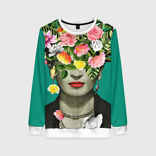 Женский свитшот Фрида Кало - Арт Портрет / 3D-Белый – фото 1
