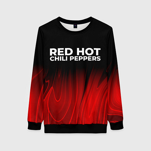 Женский свитшот Red Hot Chili Peppers red plasma / 3D-Черный – фото 1