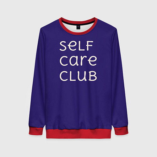 Женский свитшот Self care club blue / 3D-Красный – фото 1