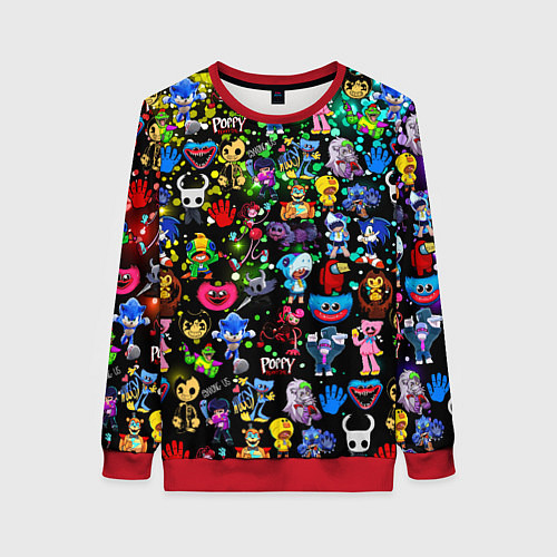 Женский свитшот Персонажи из разных игр / 3D-Красный – фото 1