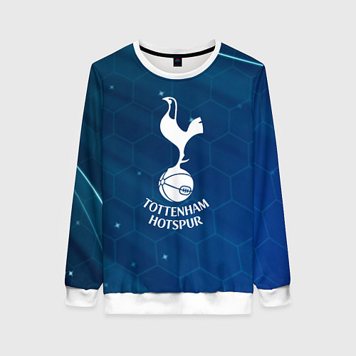 Женский свитшот Tottenham hotspur Соты абстракция / 3D-Белый – фото 1