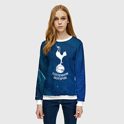 Свитшот женский Tottenham hotspur Соты абстракция, цвет: 3D-белый — фото 2