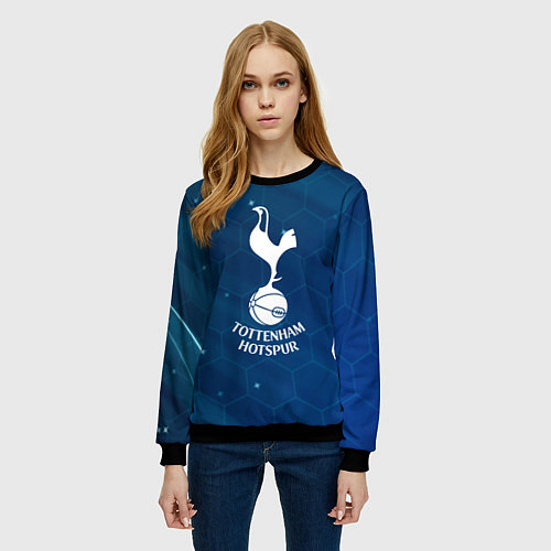 Женский свитшот Tottenham hotspur Соты абстракция / 3D-Черный – фото 3