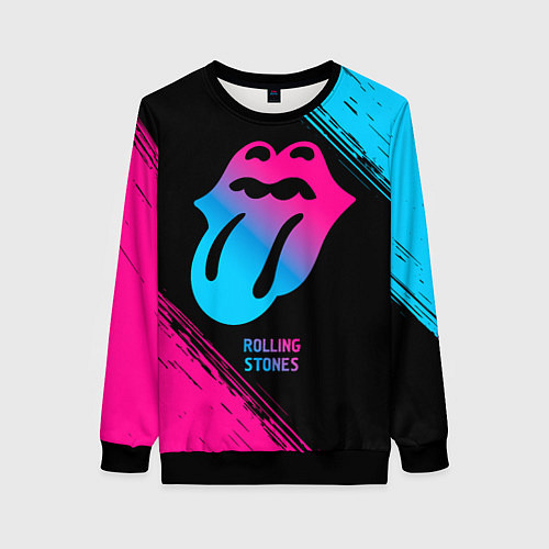 Женский свитшот Rolling Stones - neon gradient / 3D-Черный – фото 1