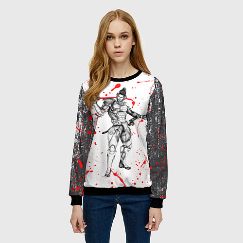 Женский свитшот Metal gear rising blood / 3D-Черный – фото 3