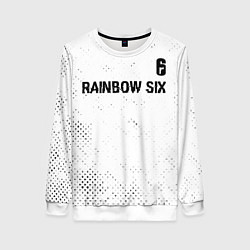 Свитшот женский Rainbow Six glitch на светлом фоне: символ сверху, цвет: 3D-белый