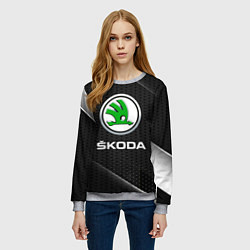 Свитшот женский Skoda Абстракция, цвет: 3D-меланж — фото 2