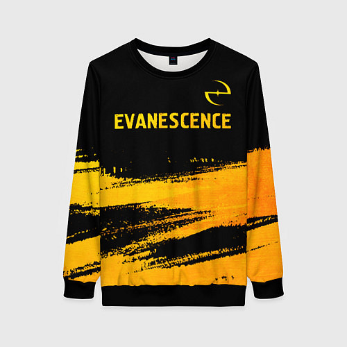Женский свитшот Evanescence - gold gradient: символ сверху / 3D-Черный – фото 1