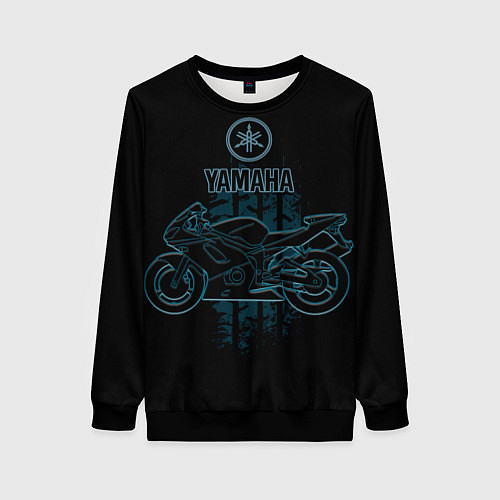 Женский свитшот Yamaha moto theme / 3D-Черный – фото 1