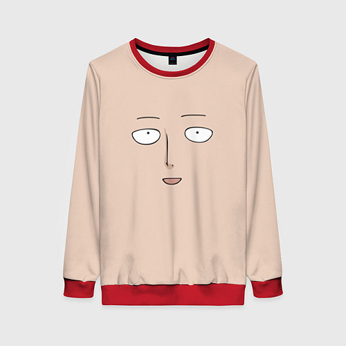 Женский свитшот One-Punch man Saitama face / 3D-Красный – фото 1