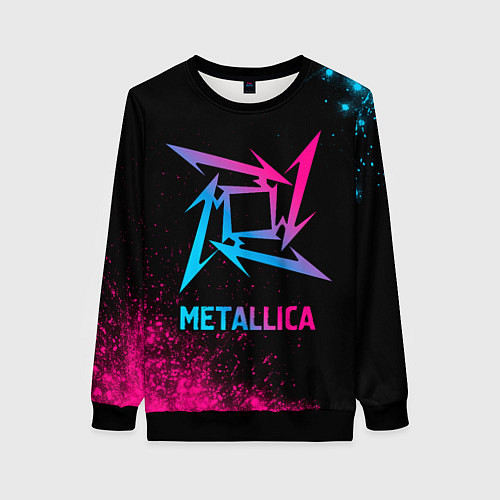 Женский свитшот Metallica - neon gradient / 3D-Черный – фото 1