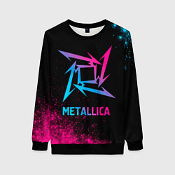 Свитшот женский Metallica - neon gradient, цвет: 3D-черный