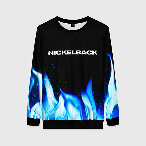 Женский свитшот Nickelback blue fire / 3D-Черный – фото 1