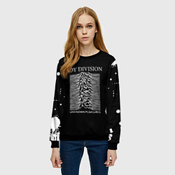 Свитшот женский Joy Division - unknown pleasures, цвет: 3D-черный — фото 2