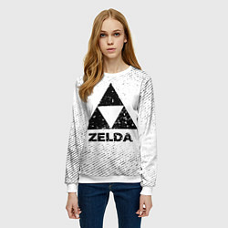 Свитшот женский Zelda с потертостями на светлом фоне, цвет: 3D-белый — фото 2