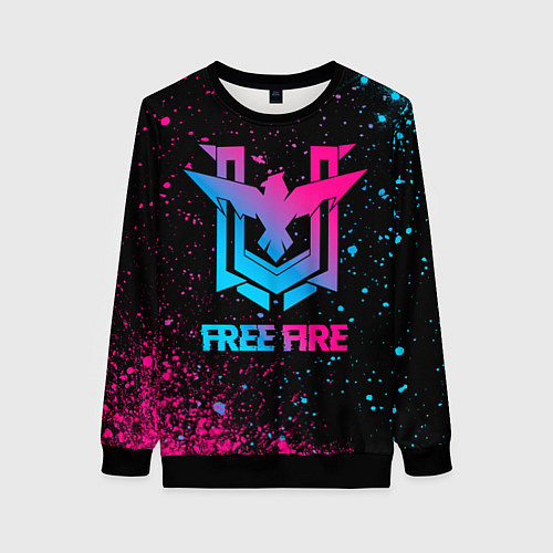 Женский свитшот Free Fire - neon gradient / 3D-Черный – фото 1