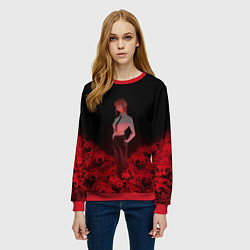 Свитшот женский Человек-бензопила: Макима Демон контроля, цвет: 3D-красный — фото 2