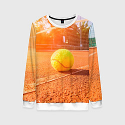Свитшот женский Теннис - рассвет, цвет: 3D-белый