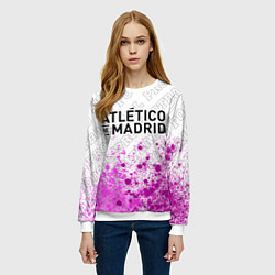 Свитшот женский Atletico Madrid pro football: символ сверху, цвет: 3D-белый — фото 2