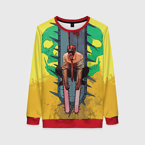 Женский свитшот Человек-бензопила : Дэндзи / 3D-Красный – фото 1